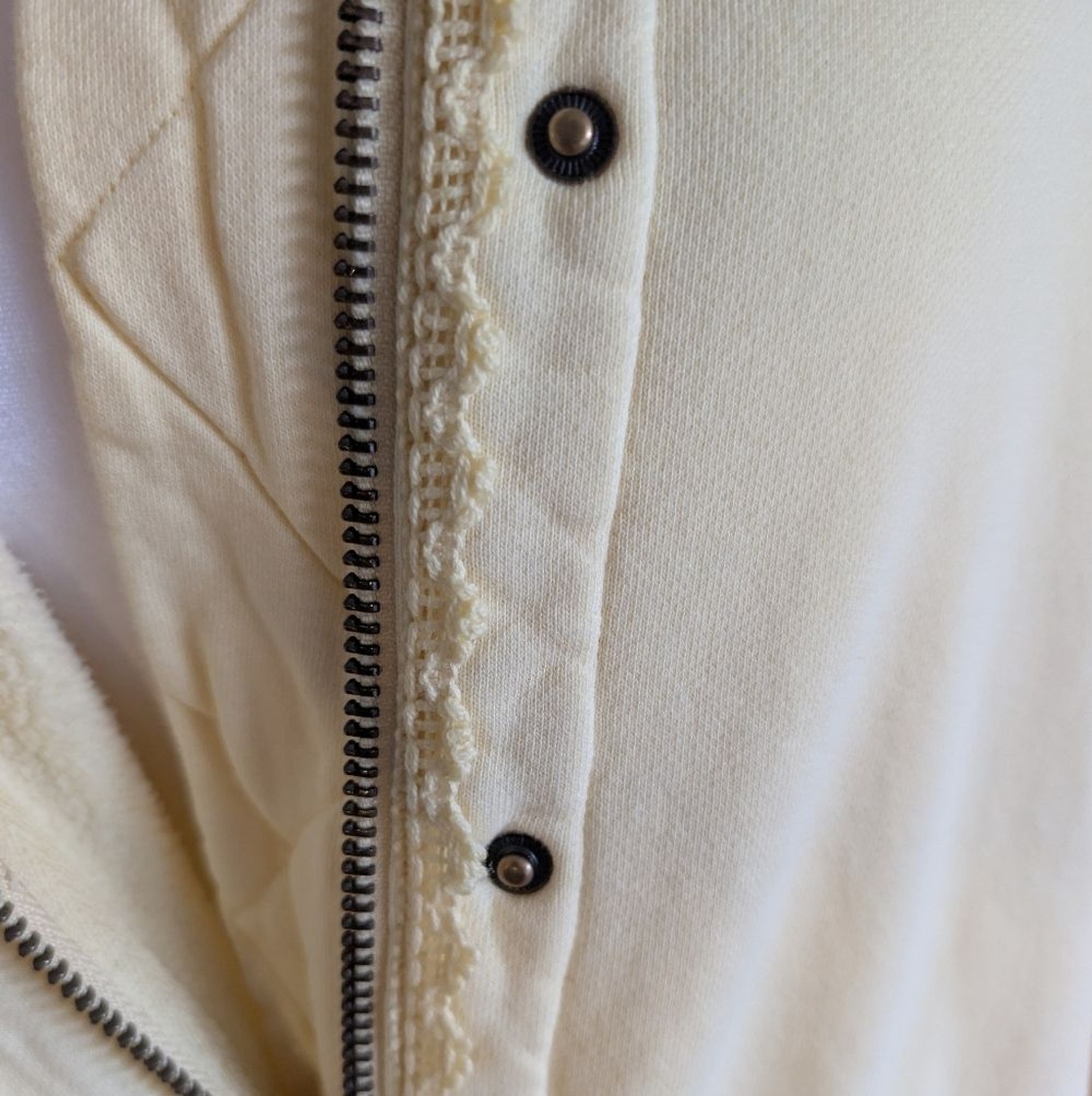 Free People We The Free Alexa Sweatshirt Jacket in Flan Butter Yellow Boho XL image 8