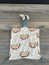 Bunny Lovey Organic Cotton Muslin Security Blanket Rainbow Bunny Lovey EXCELLENT