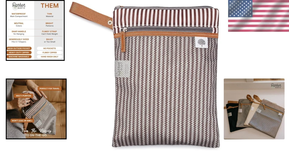 Stylish Parker Baby Wet Dry Bag - Waterproof Organizer with Adjustable Handle - Image 2 of 4