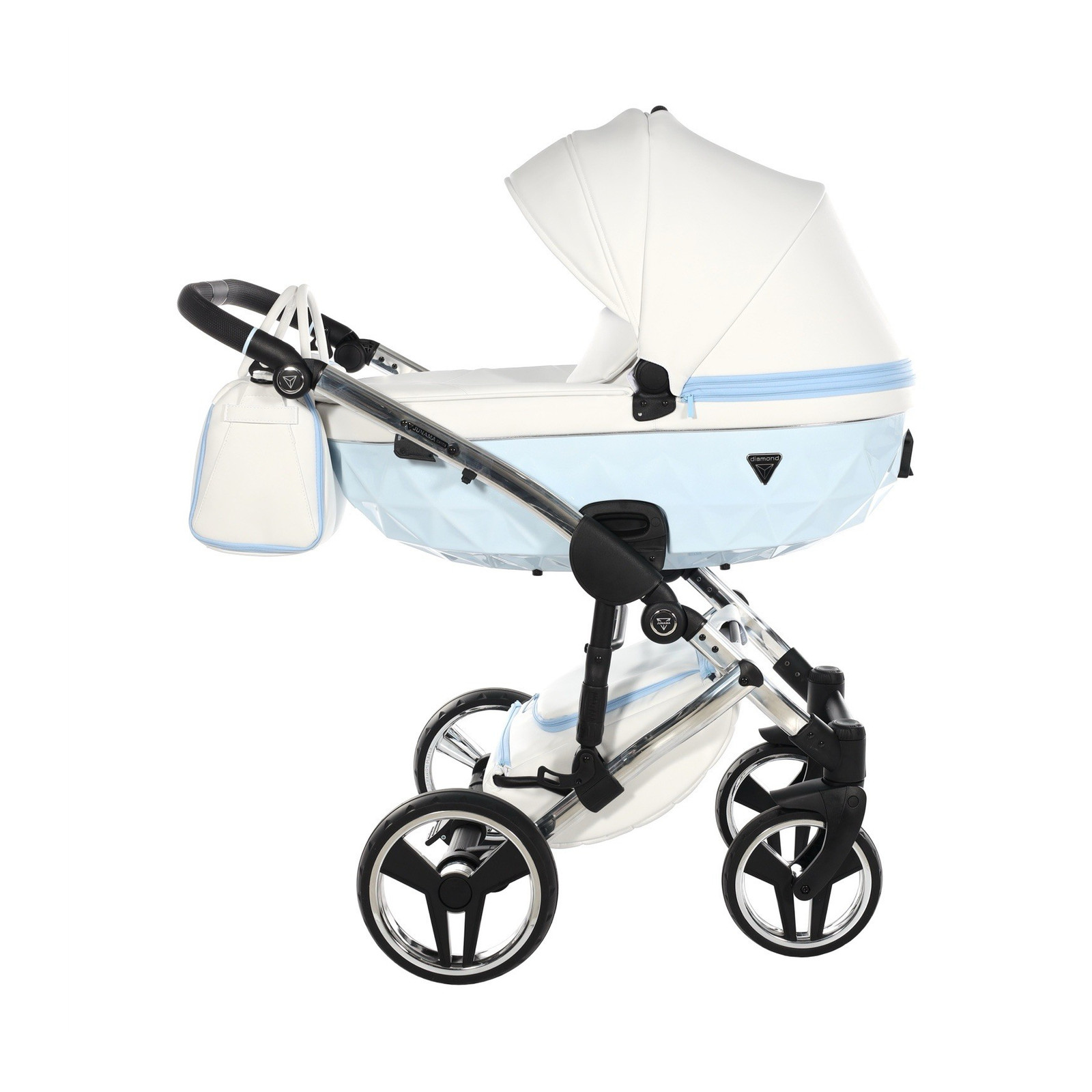 Junama Diamond Candy Stroller White Blue W/bassinet