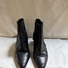 Cole Haan Women  s Black Leather Side Zip Block Heel Ankle Boots Size 6B INV087