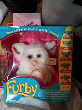 Furby 2005 Bianco Viola Occhi Blu Emoto-Tronic Hasbro Tiger NIOB leggi!