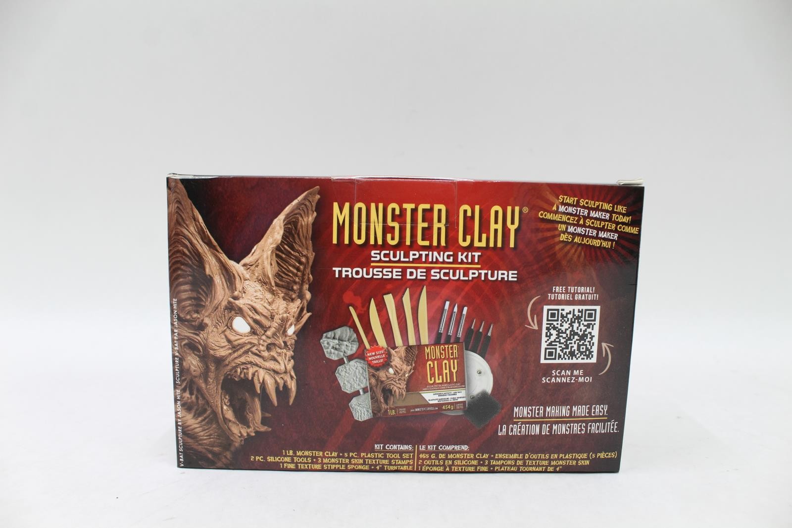 Monster Clay Sculpting Kit w/ Extra 4 lbs. of Medium Brown Elastic Clay