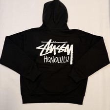 Stussy Honolulu Hoodie Mens Large Black Stock...