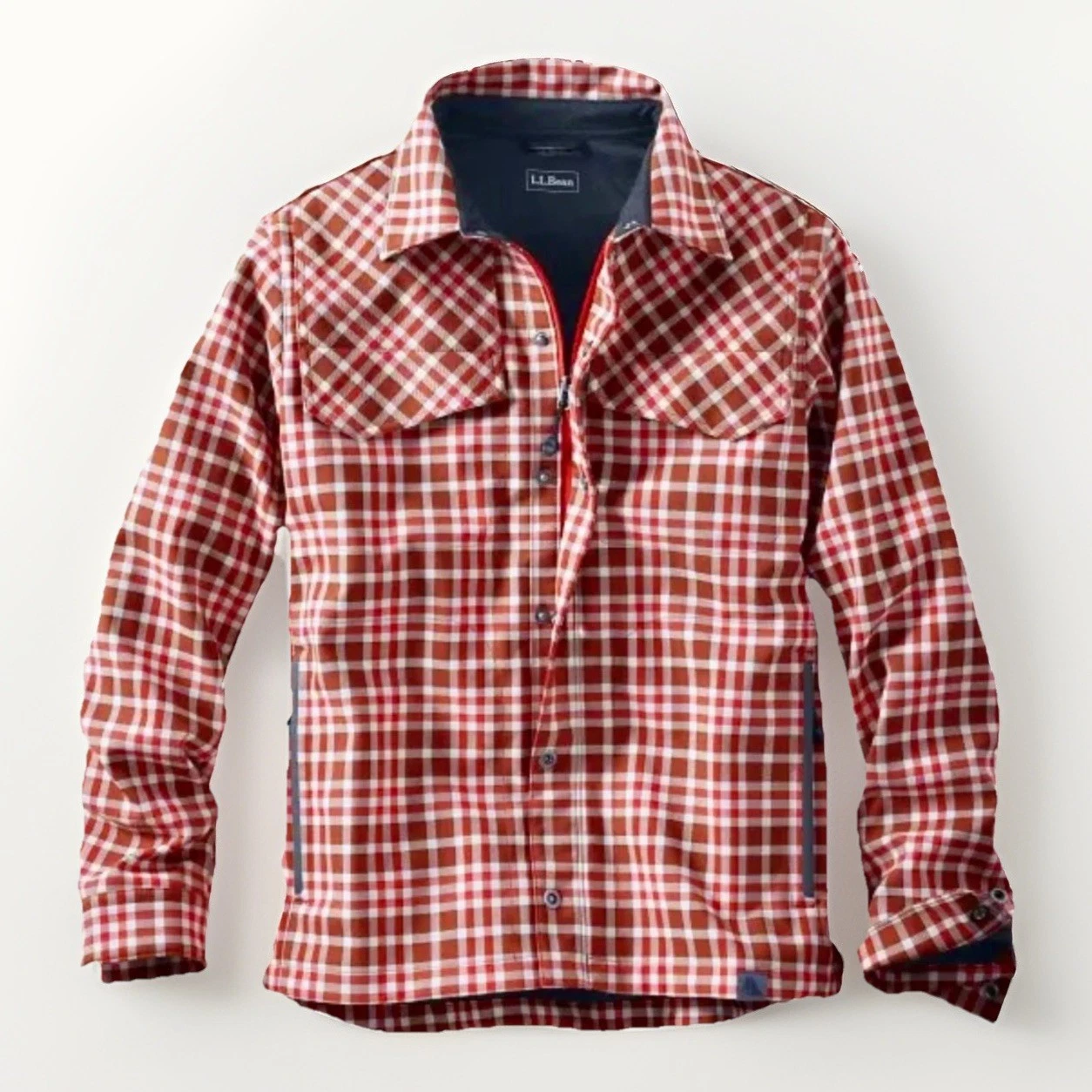 L.L. Bean Traverse Softshell Jacket Men’s M Plaid Windproof Ski Snowboard