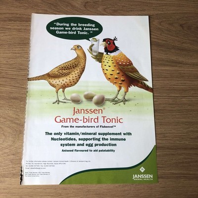 GUNS71 MAGAZINE ADVERT 12X9 JANSSEN GAME-BIRD TONIC