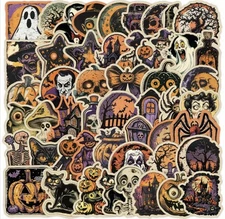 10pcs Retro Halloween Stickers- Scrapbook, Journal, DIY Crafts & Cards