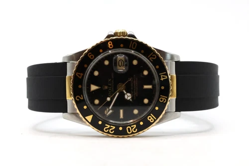 Vintage Rolex GMT-Master 16753 Men's 40mm Two-Tone Black Dial Serviced WI359