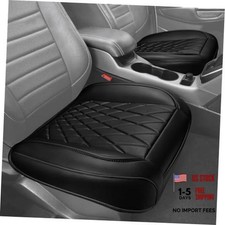 2 Pack Leather Front Car Seat Covers, Bottom Seat Two Pieces Bottom All Black
