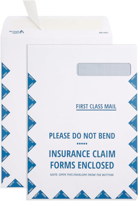 Blue Summit CMS 1500 Claim Form Envelopes - 9X12.5-100 HCFA 1500 Claim Forms Env