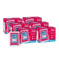 Wet Ones Antibacterial Hand Wipes, Fresh Scent, 24 Ct Singles 6 Pack
