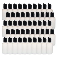 BodyMed 50 Pcs 2 oz. Clear Plastic Dispenser Bottles with Caps - LDPE Pliable