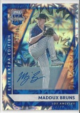2021 Elite Extra Edition Signatures Blue #29 Maddux Bruns Dodgers 03/20