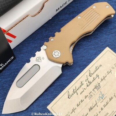 Medford Praetorian Scout M/P Tumbled D2 Tanto Blade Brown G10 Handles - DEALER