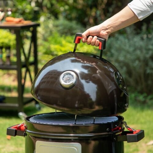 18 Inch Vertical Smoker Grill Charcoal Griller Smoking for Meat Turkey BBQ - Picture 8 of 12