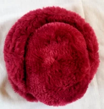 Women Girls Fluffy Ear Muffs Fleece-Lined Soft Plush Maroon Warm Cover Earmuffs