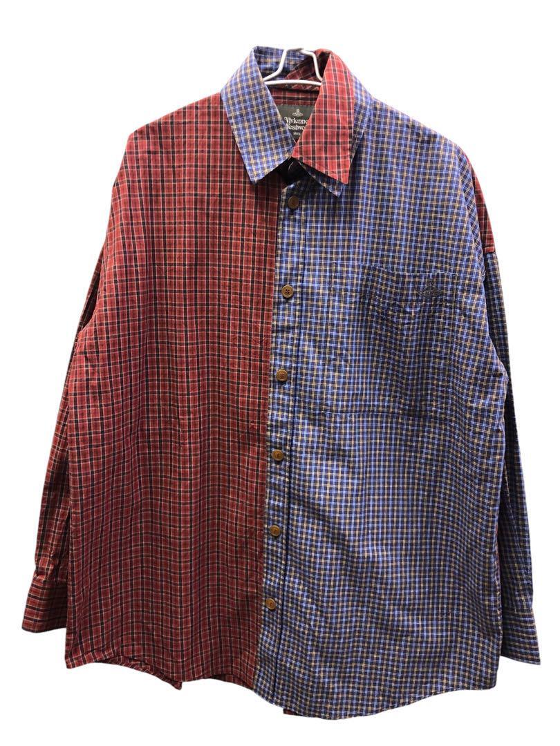 Vivienne Westwoodチェック立丸襟シャツ 中古・古着通販】Vivienne Westwood man (ヴィヴィアン ウェスト