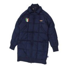 Italy Puma Womens Navy Long Padded Bench Coat | Vintage Football Sportswear Vtg