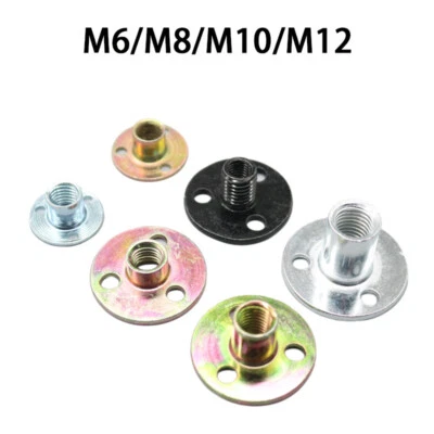 M6 M8 M10 M12 Zinc Alloy Round Base T Nut Three Brad Hole Furniture Tee Nut