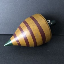 Antique Wooden 6.5" Spinning Top w/ Original Paint Circa early 1900's