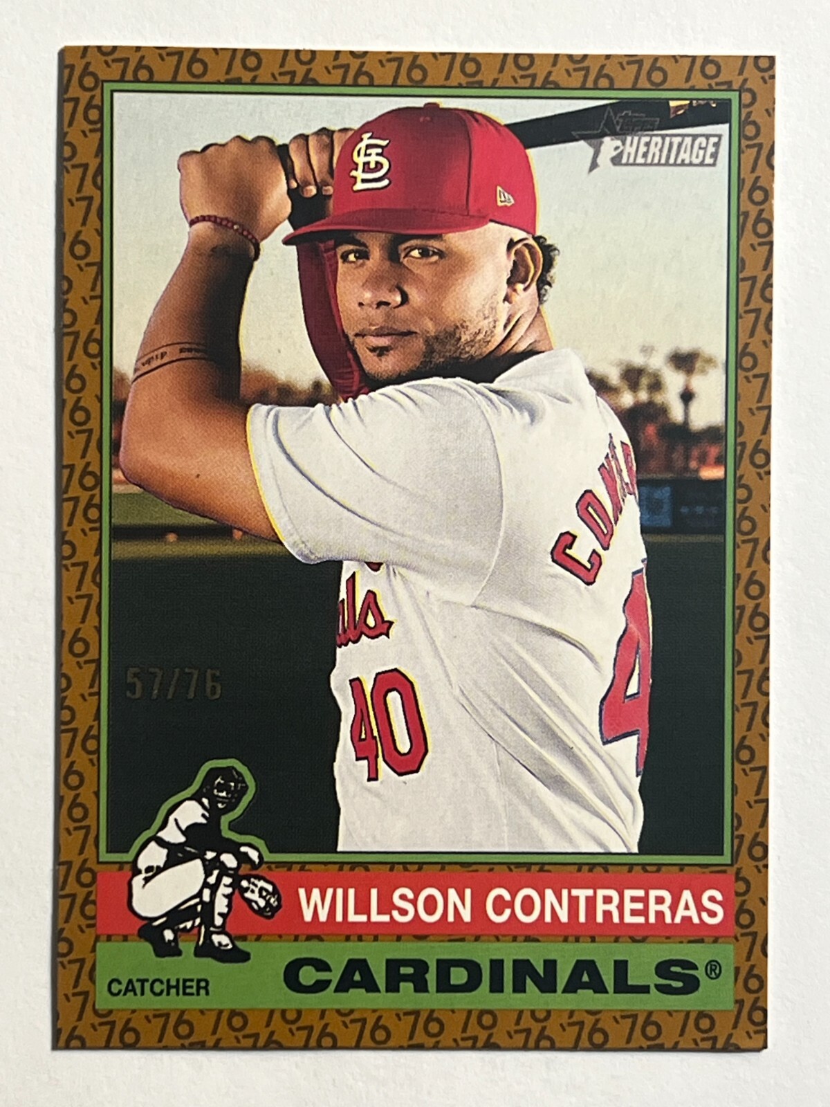 🔥2025 Topps Heritage Color of the Year /76 #218 Willson Contreras STL🔥