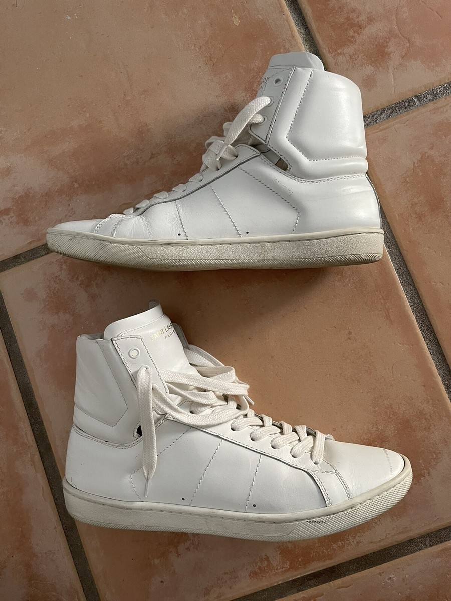Saint Laurent Leather Hi-Top Sneaker — 37 MENS 6.5 | eBay