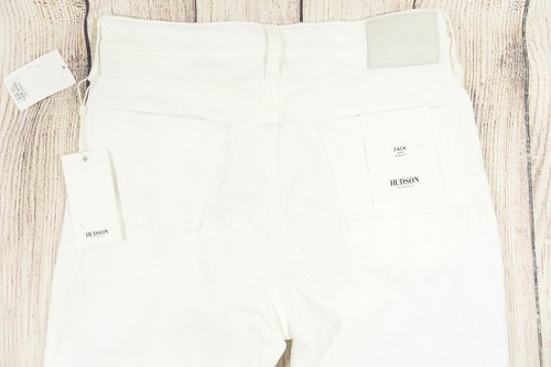HUDSON WHITE 31 RIPPED CUT KNEE ZACK SKINNY FIT STRETCH JEANS MENS DEFECT - Picture 8 of 12