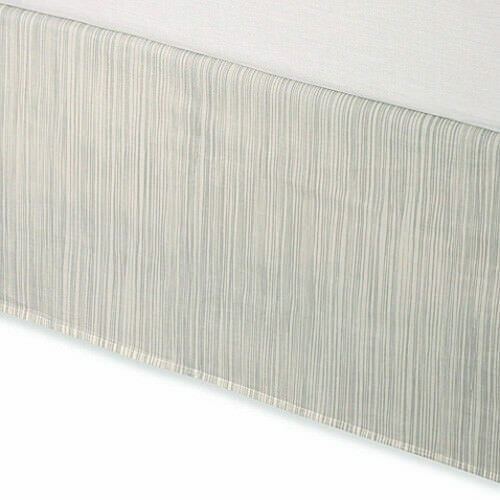 Kenneth Cole Reaction Home Willow 15" Drop grau Streifen cremefarben voller Bettrock neu mit Etikett - Bild 1 von 4