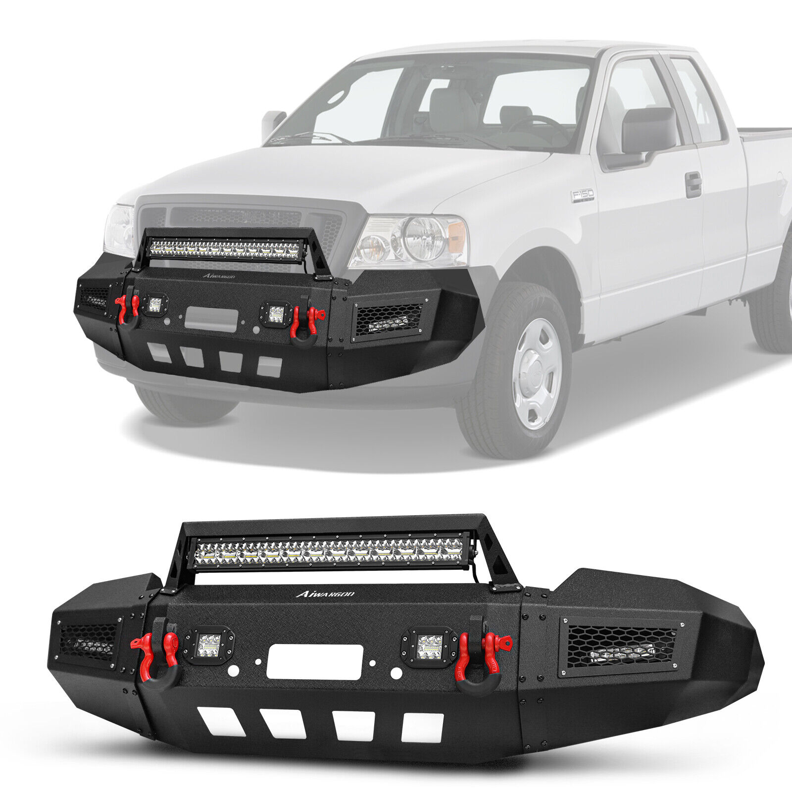 For 2004-2007 2008 Ford F150 New Front Bumper W/Winch Plate