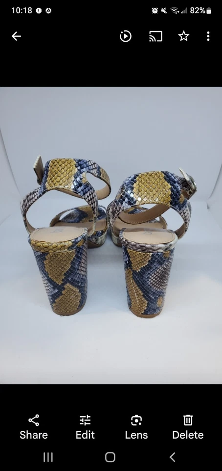 Bar III Women's Cabey Block Heel Sandals Snake Print Size 7M Ankle Strap - Image 4 of 4