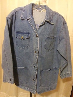 *WOMEN*Lightweight*Blue Denim Jean Jacket*#S *Metal Button Front*Basic Editions*
