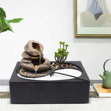 Rockery Waterfall Fountain – Indoor Mini Decor with LED Light & Relaxing Sounds