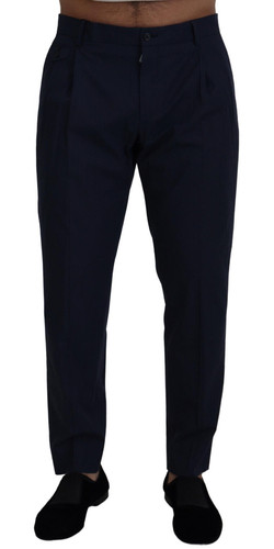 DOLCE & GABBANA Pants Blue Cotton Slim Trousers Chinos IT46 / W32 RRP $900
