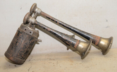 Antique Spartan chime 1930's rat rod 3 trumpet brass collectible automobile horn
