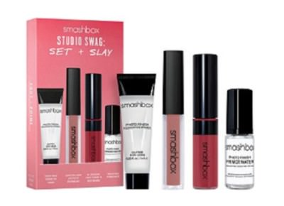 Smashbox STUDIO SWAG SET+SLAY deluxe Lip and Primer 4 PC SET New With Box
