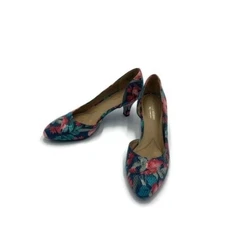 Naturalizer Deva Floral Snakeskin D’Orsay Pumps Heels Wedding Guest Comfort 7M