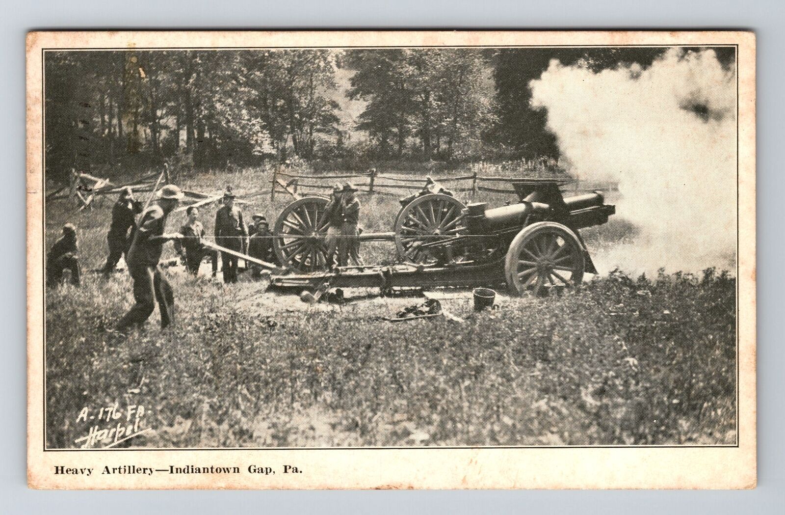 Indiantown Gap PA-Pennsylvania, Heavy Artillery, Vintage c1935 Postcard