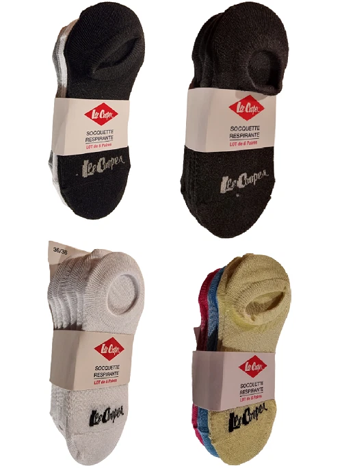 LEE COOPER Lot 6 Paires Socquettes Invisible Chaussettes