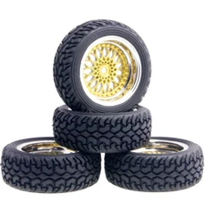 1/10 Rally RC Car Grain Rubber Tires Wheels For Traxxas Tamiya Hsp Hpi TT01 XV01