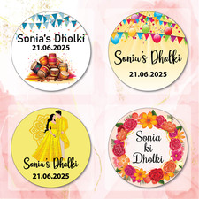 50 x Dholki Stickers, Wedding stickers, nikkah stickers, wedding favour stickers