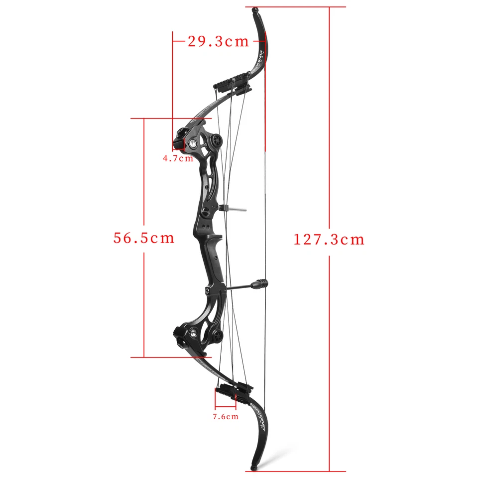 Compound Bow Set 40-55lbs Adjustable 320FPS Fishing Hunt Recurve Archery Shoot - Image 2 of 4