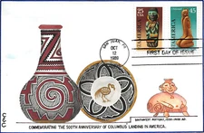 2426 25c America C&C hand painted cachet, combo with C-121 [64606]