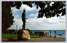 Plymouth Massachusetts Statue of Indian Chief Massasoit Postcard