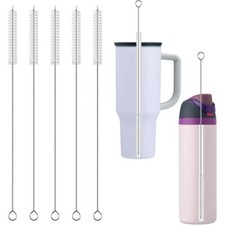 Drinking straw cleaning brush kit tube pipe cleaner nylon stainless steel