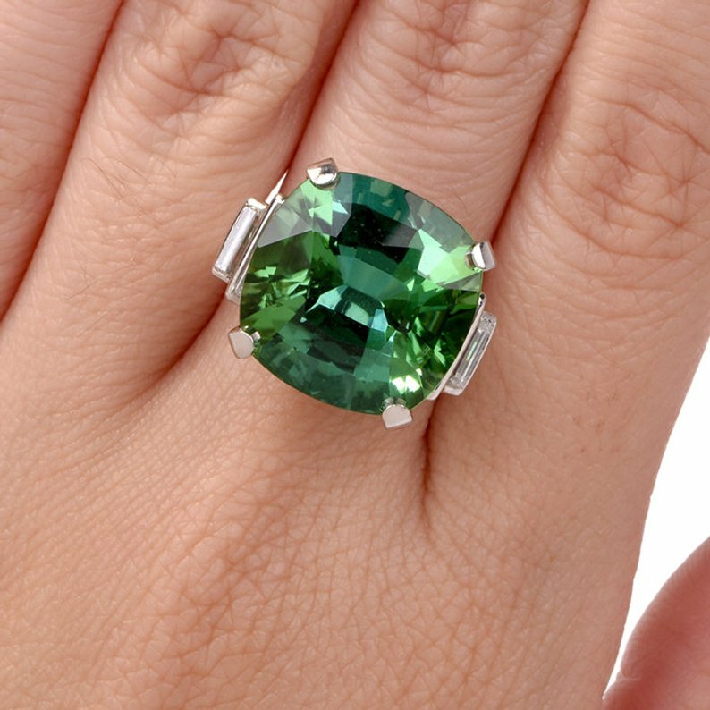 Peridot Sterling Silver Ring - Lightweight Green Gemstone Wedding Band For Women