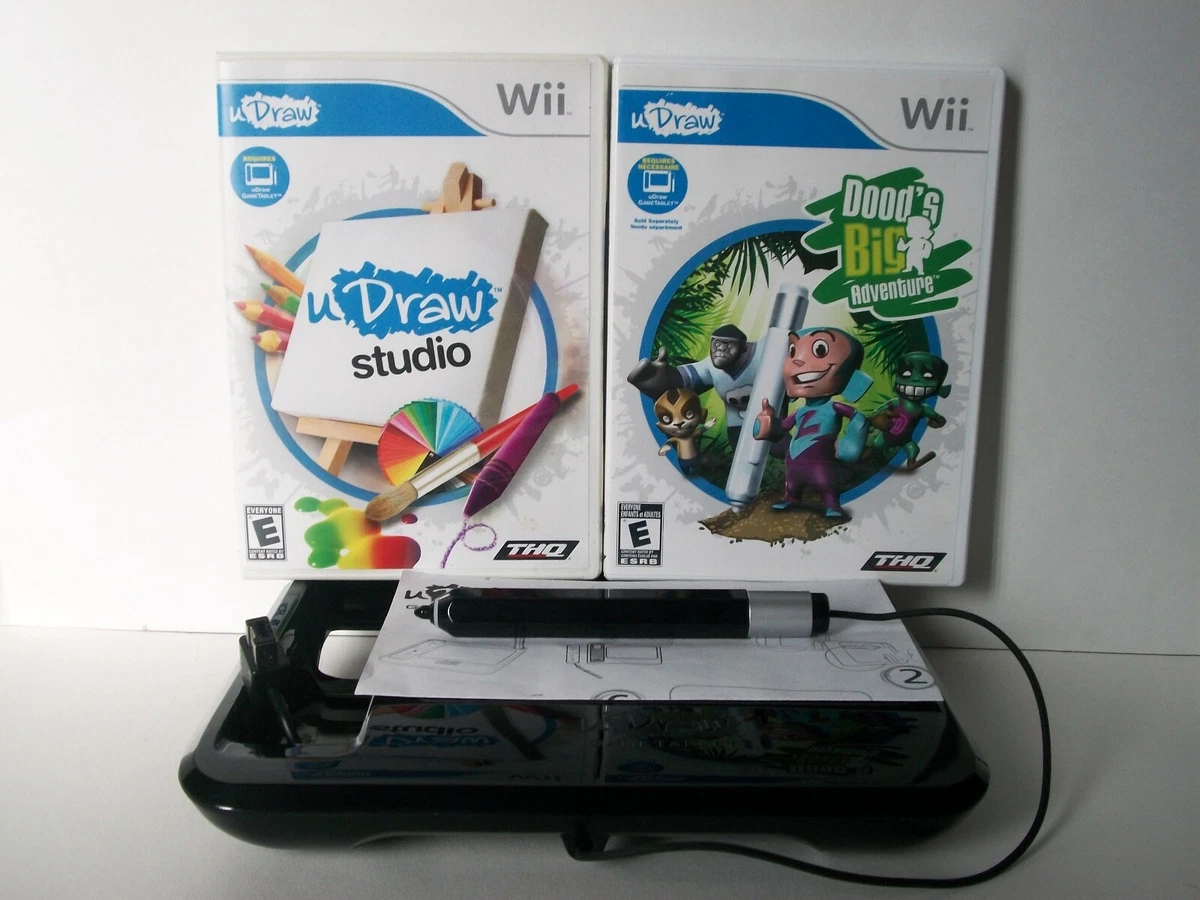 Nintendo Wii uDraw Game Tablet Black w Games Studio Drawing Pad