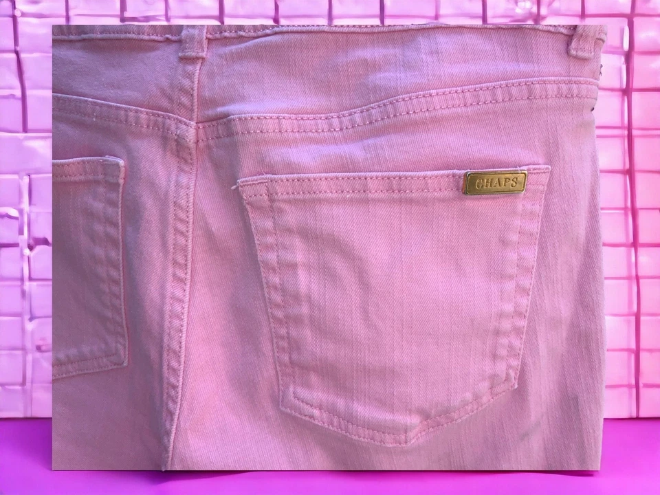 Ralph Lauren Chaps solid pink 5 pocket cotton blend design denim shorts size 8 - Image 4 of 4