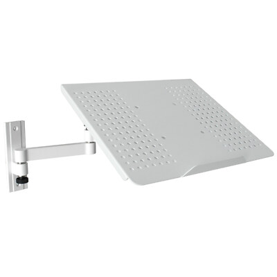 Laptop Wand Halterung schwenkbar neigbar mit Notebook Tablet PC Ablage weiß