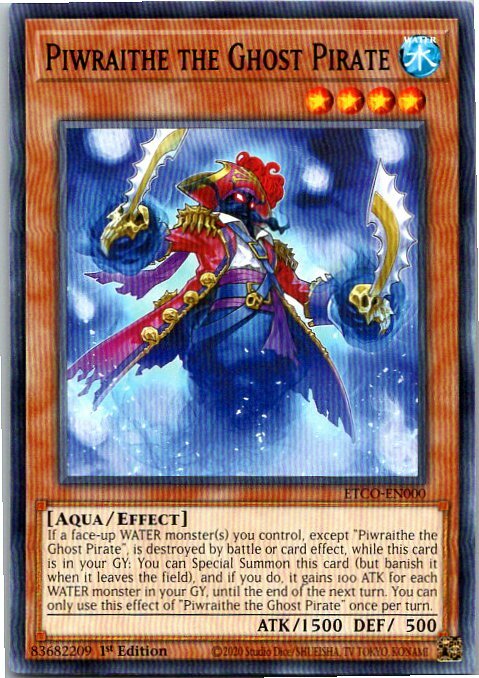 ETCO-EN000 Piwraithe the Ghost Pirate : Common 1st Edition Mint YuGiOh Card ETCO-EN000 Piwraithe the Ghost Pirate : Common 1st Edition Mint YuGiOh Card