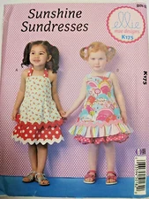 Dress Sundress Sunshine Girls 1T 2T 3T 4T McCalls Ellie Mae K175 Sewing Pattern
